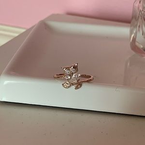 Silver Crystal Owl Ring